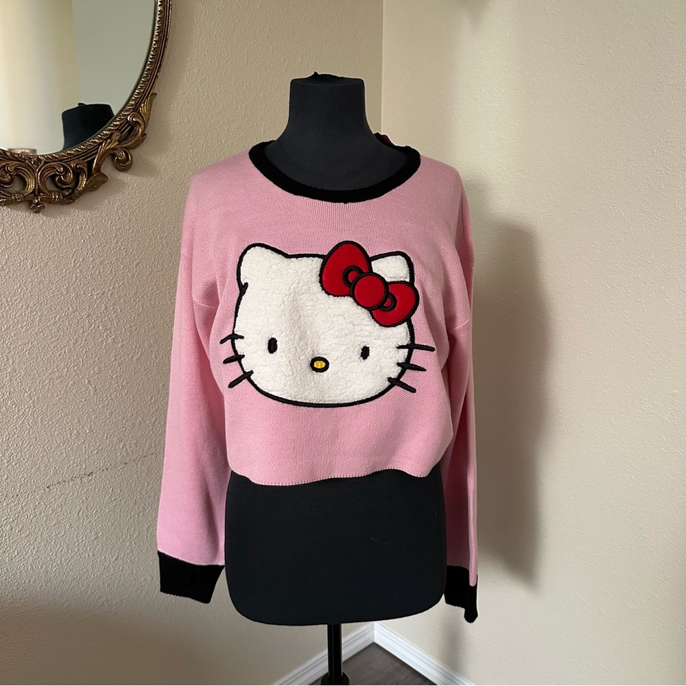 HELLO KITTY Hot Topic Cozy Cropped Sweater NWT S